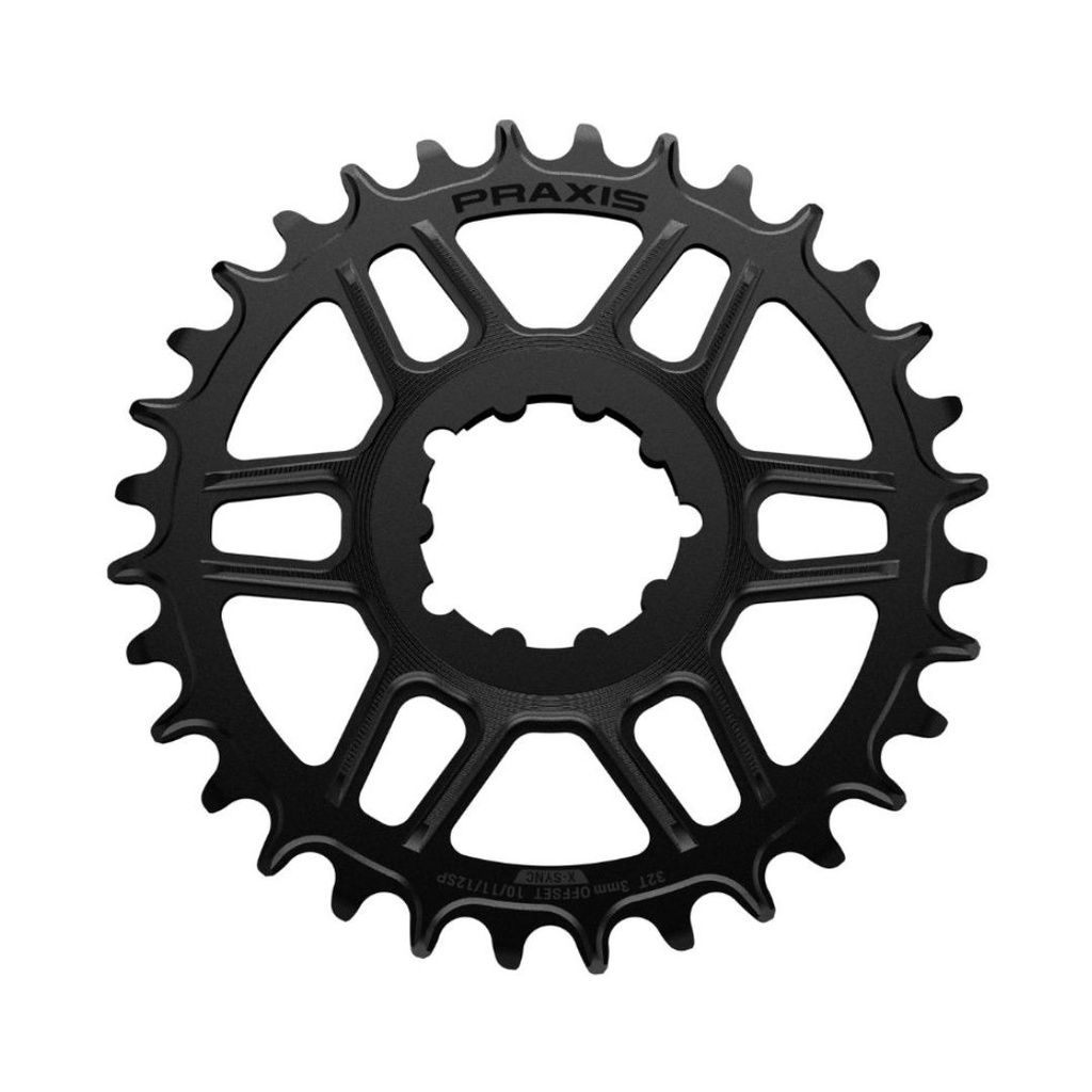 MONOPLATO PRAXIS DM1X | MTB | MONTAJE DIRECTO | "SRAM 3T" | 0MM OFFSET | NEGRO (SIN MAQUINADO)
